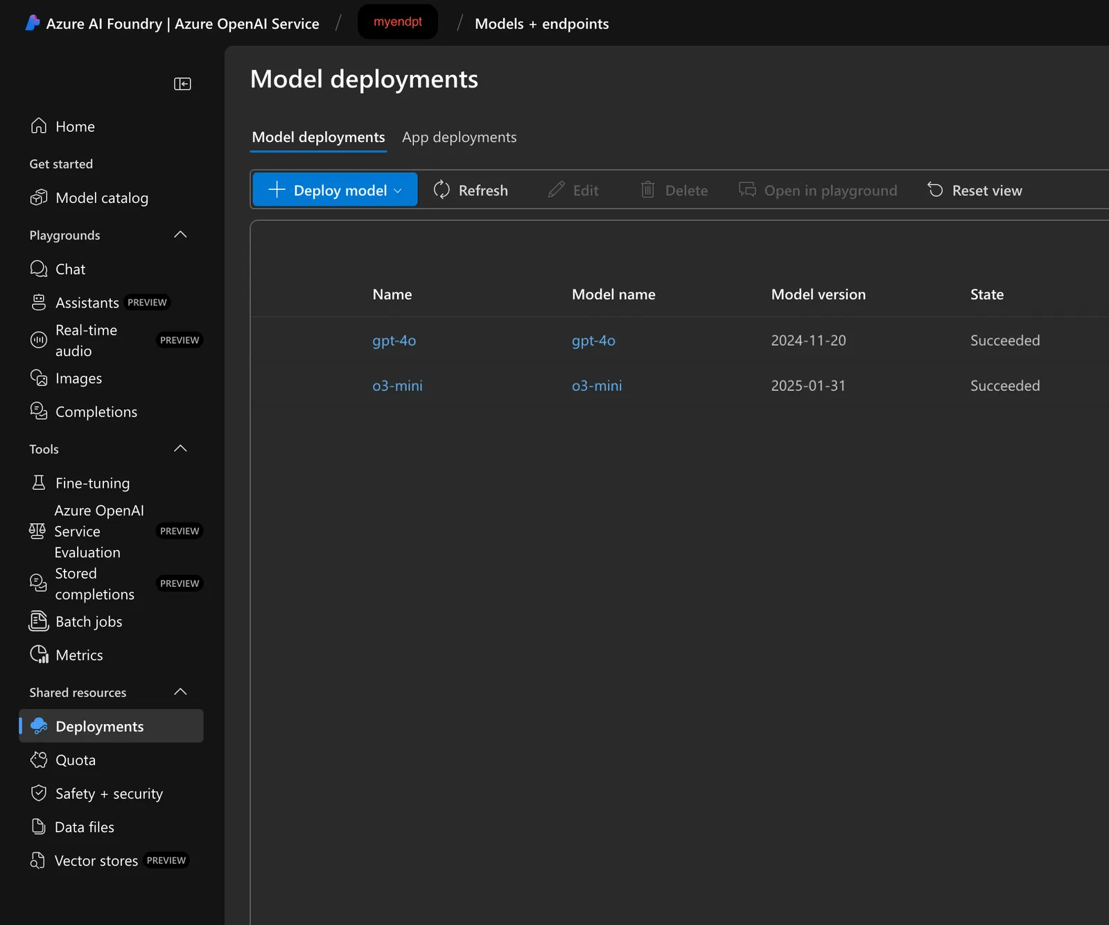 example azure deployment
