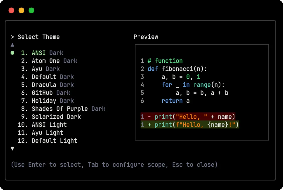 ANSI theme