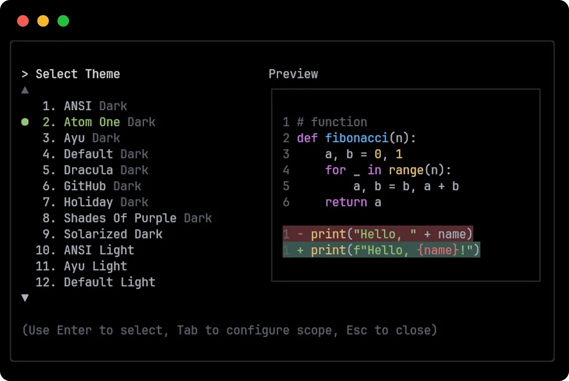 Atom One theme