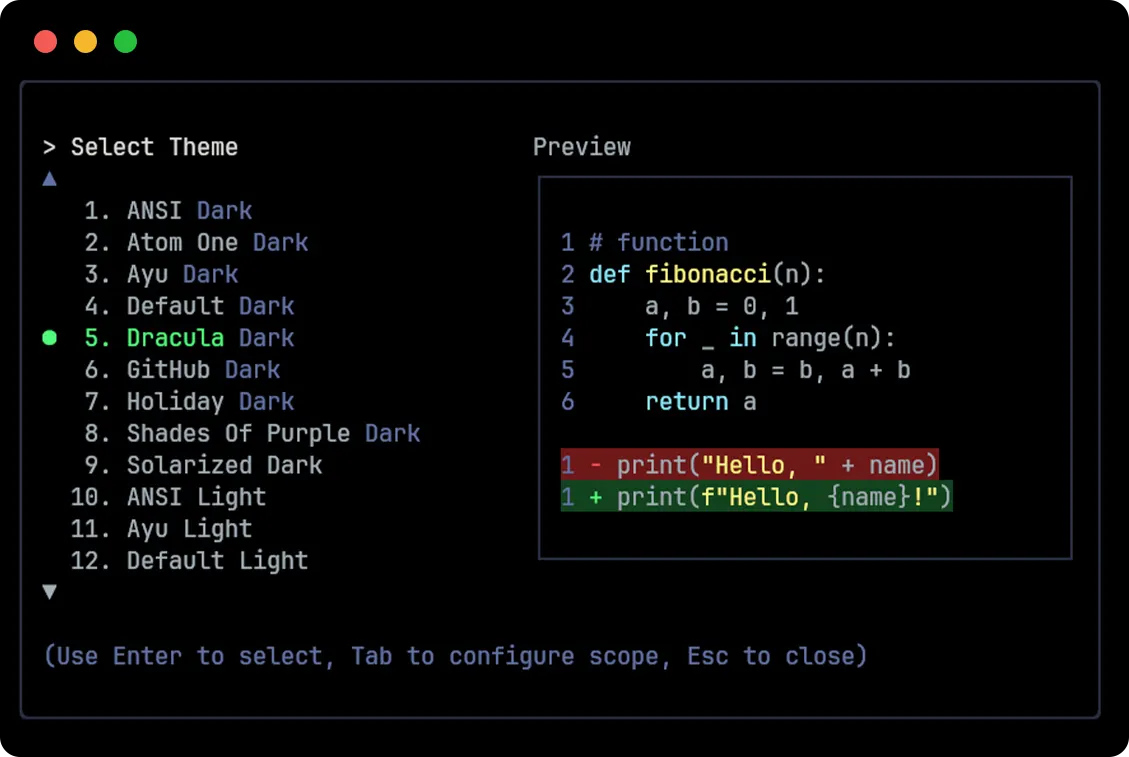 Dracula theme