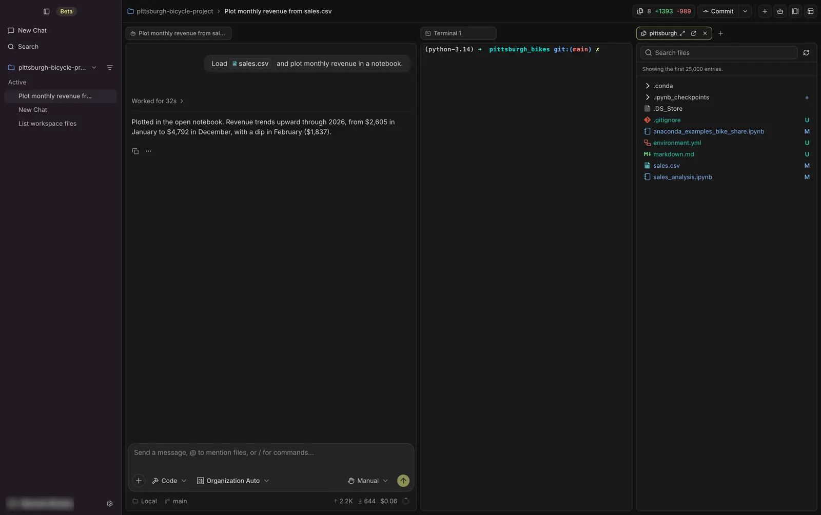 A chat with tab groups open beside it in Kilo Desktop